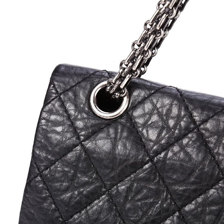 chanel(香奈儿) 黑色皮质2.55单肩包