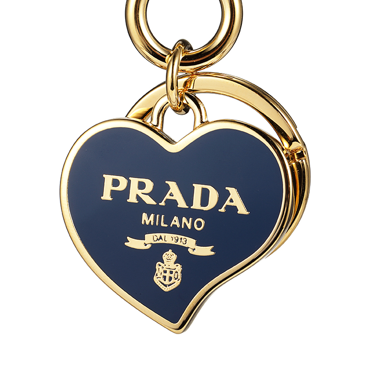 prada(普拉达#蓝色心形金色扣钥匙环