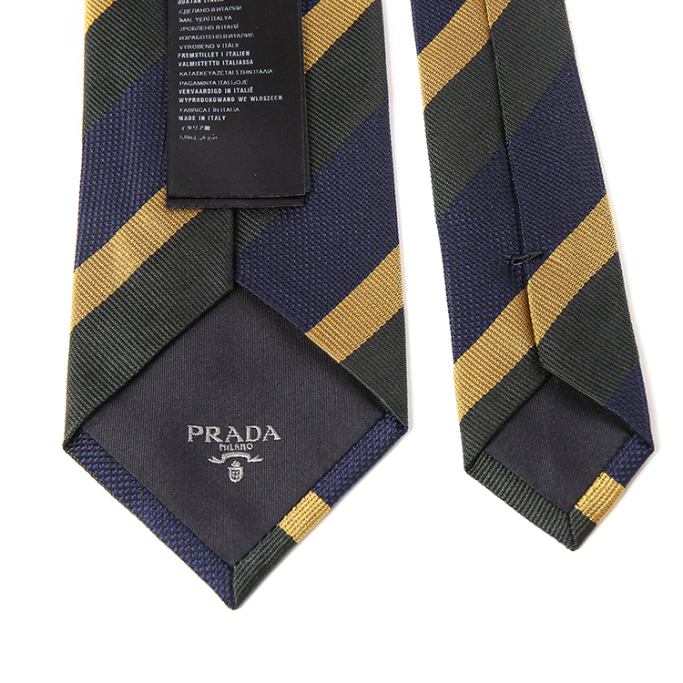 prada(普拉达) 绿/蓝/黄色斜条纹领带