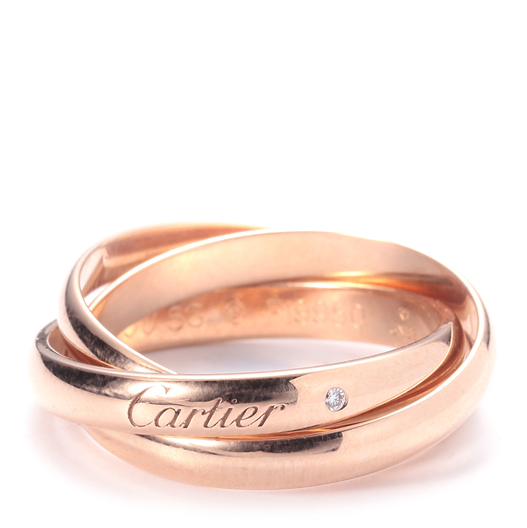 cartier(卡地亚#18k玫瑰金三环戒指 53