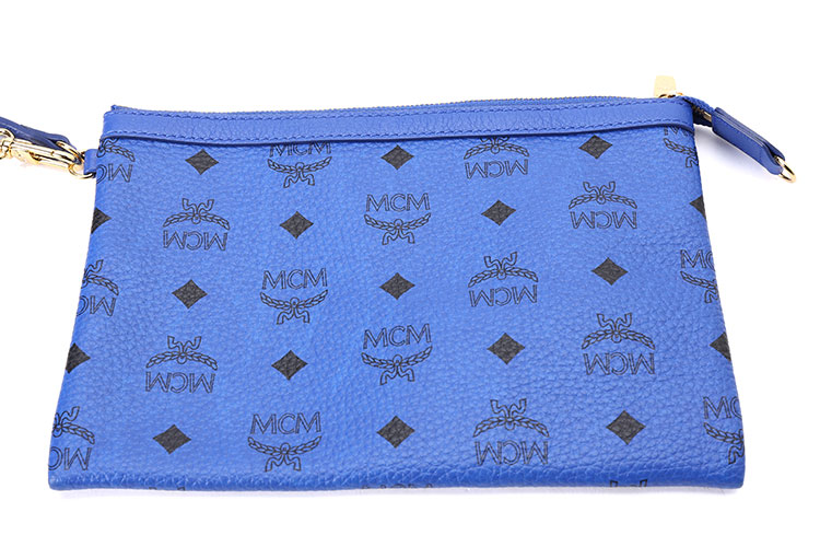 mcm(mcm) #电光蓝色pvc女士单肩包