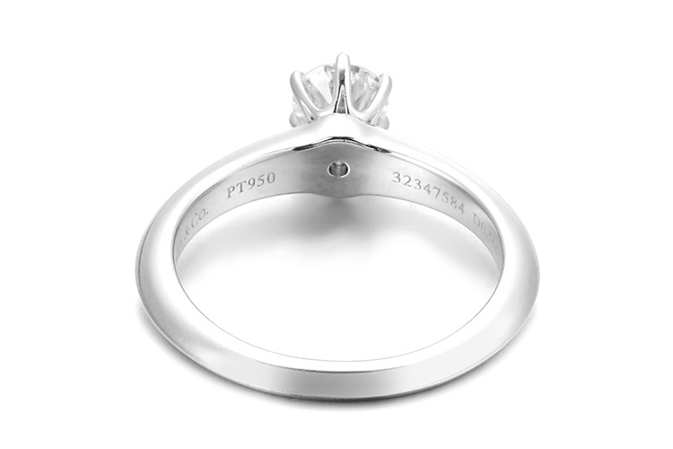 tiffany & co.(蒂芙尼) pt950铂金镶钻戒指52#0.50ct h vs2