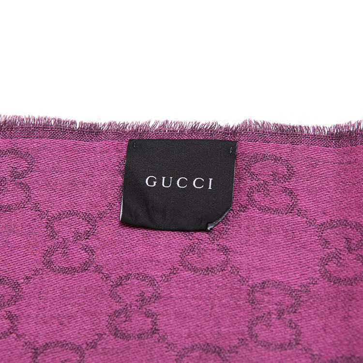 gucci(古驰) 紫色双g logo羊毛围巾
