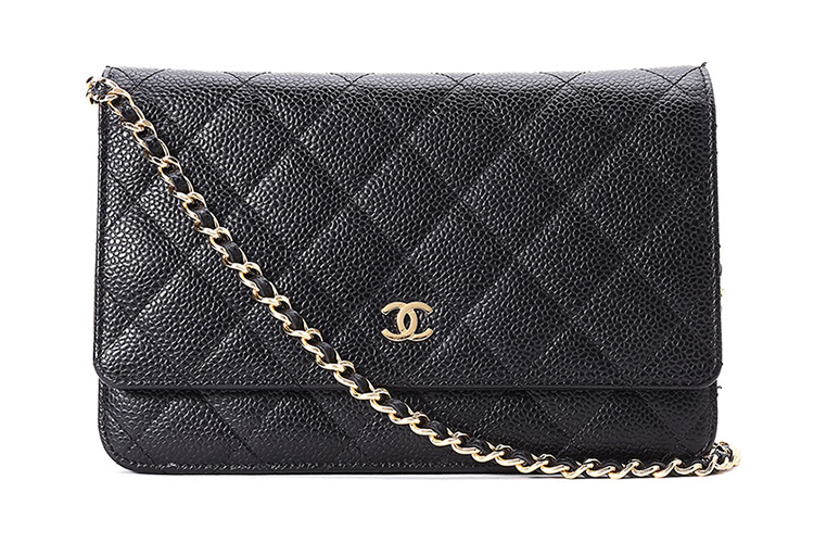 CHANEL\/香奈儿 黑色菱格纹WOC链条包 HWTH