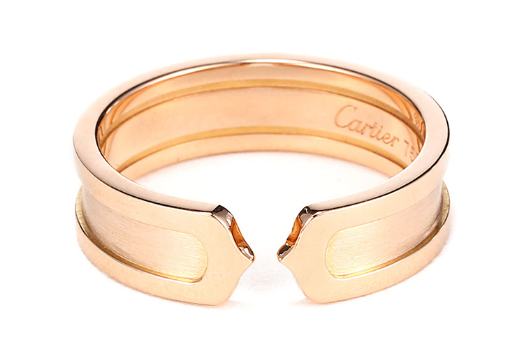 cartier(卡地亚 logo de cartier系列18k玫瑰金戒指61