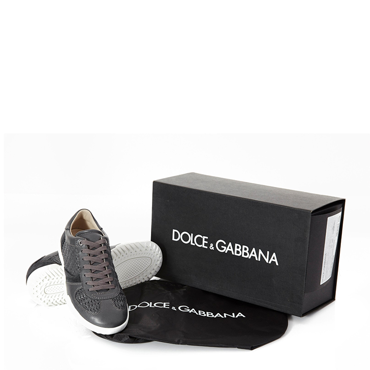 dolce&gabbana/杜嘉班纳 男士灰色编织牛皮运动鞋 cs1140a5249