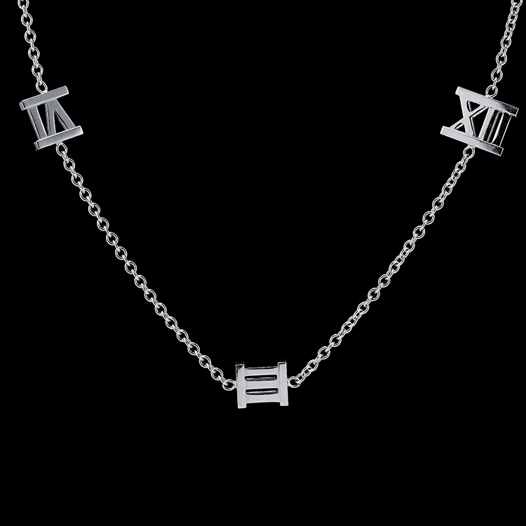 tiffany & co.(蒂芙尼) atlas系列18k白金罗马数字项链