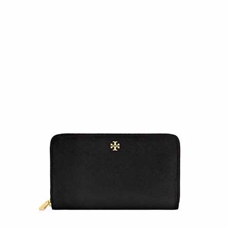 toryburch/汤丽柏琦 金色小logo装饰长款拉链钱包11169071