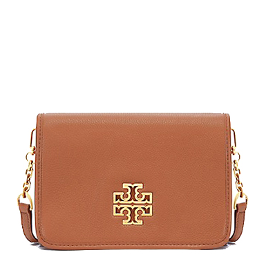 tory burch/汤丽柏琦 britten combo 棕色荔枝纹真皮斜跨包 29877