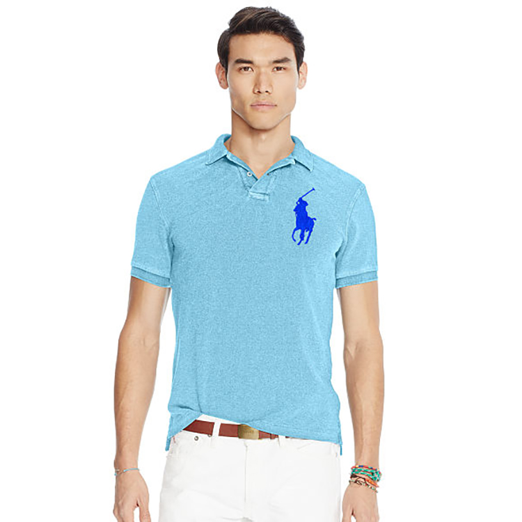 polo ralph lauren/拉夫劳伦 slim-fit 男士纯棉纯色大马标polo衫t恤