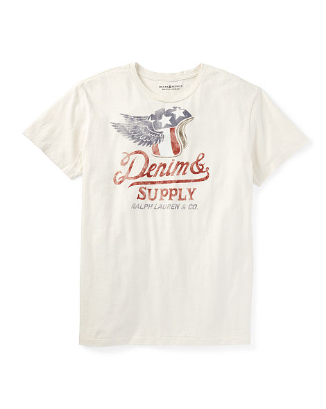 denim&supply/拉夫劳伦 男士头盔印花纯棉t恤85907176