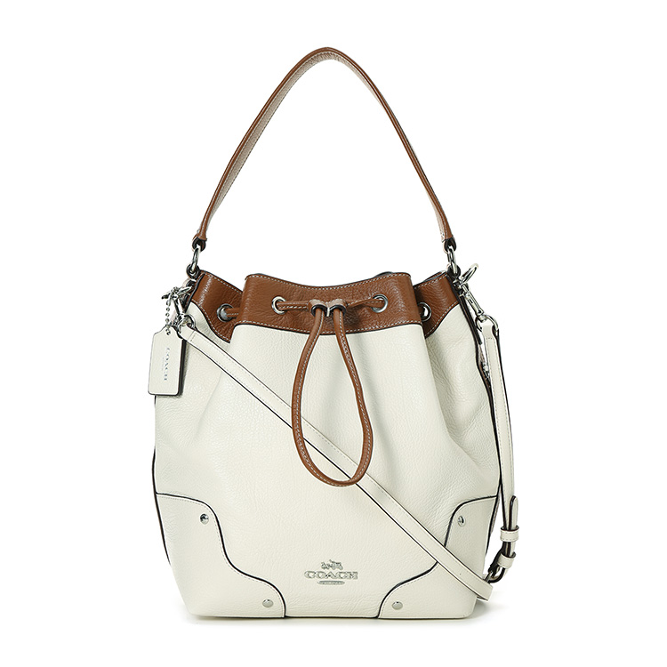 coach(蔻驰) #白色皮质水桶包