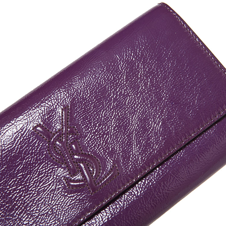 yves saint laurent(圣罗兰) 紫色漆皮手拿包
