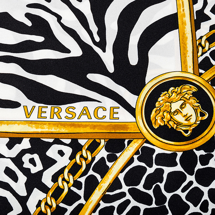 versace/范思哲 中性黑色100%桑蚕丝丝巾