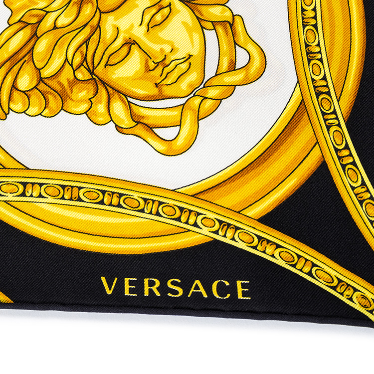 丝巾】versace/范思哲 白色中性款100%桑蚕丝丝巾【官方授权】【正品