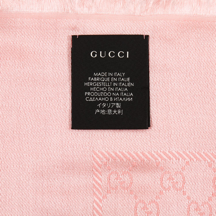 gucci(古驰) 双g logo粉色羊毛围巾