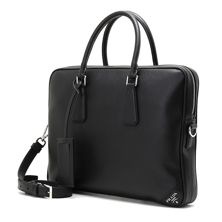 prada(普拉达) #黑色皮质男士公文包
