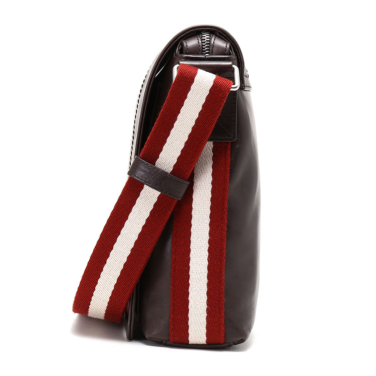 bally(巴利#深棕色皮质男士斜挎包