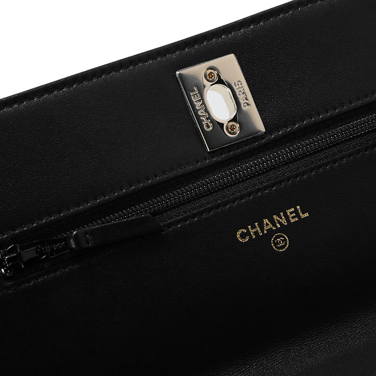 chanel(香奈儿) #黑色皮质斜挎包woc ch