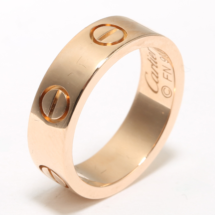 cartier(卡地亚 宽版love系列玫瑰金戒指 51