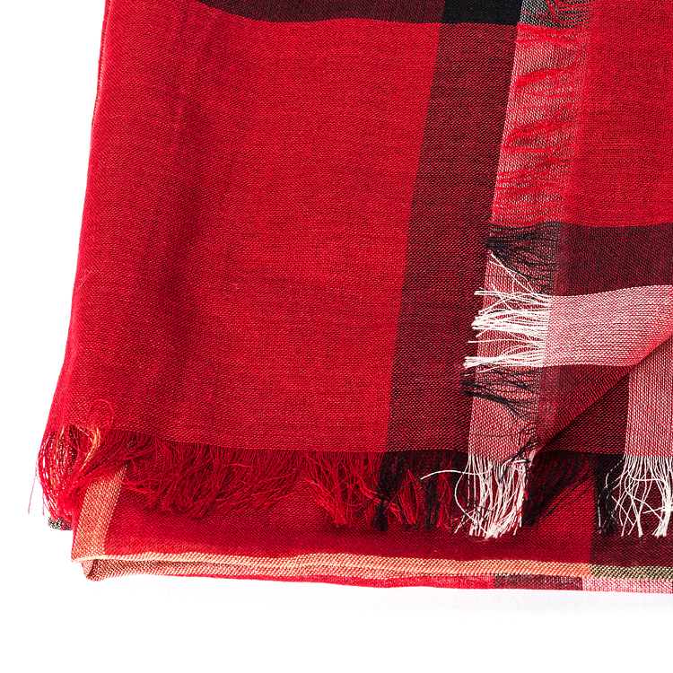 burberry(博柏利) 红色经典格纹桑蚕丝/羊毛围巾