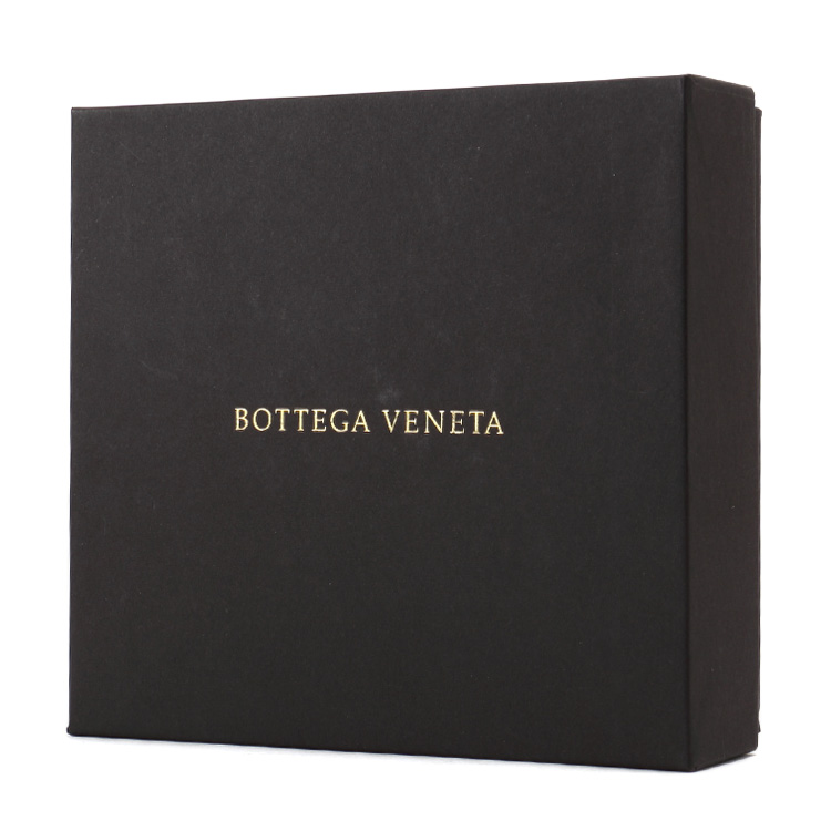 bottegaveneta(葆蝶家)黑色编织皮质短款对折钱夹