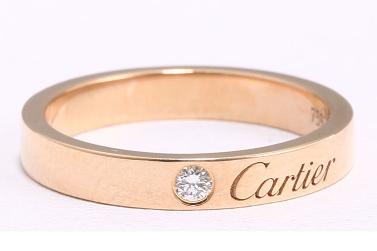 cartier(卡地亚 镌刻结婚对戒系列18k金单钻戒指51