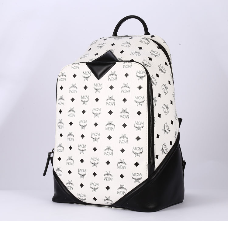 mcm(mcm) 白色pvc中号双肩包