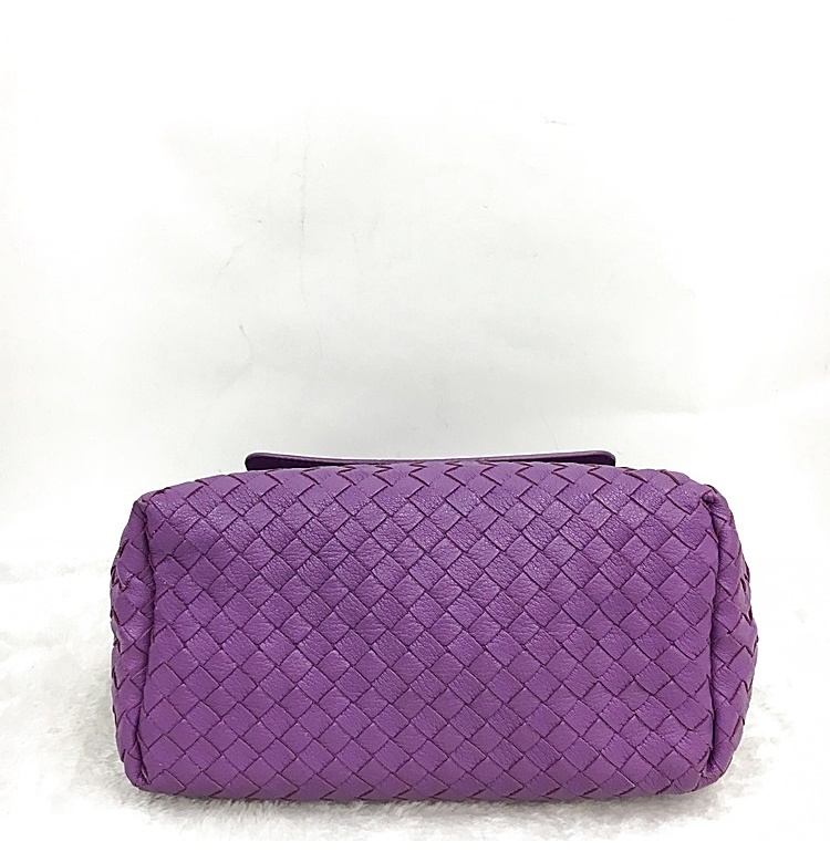 bottega veneta(葆蝶家#紫色编织皮质女士单肩两用包