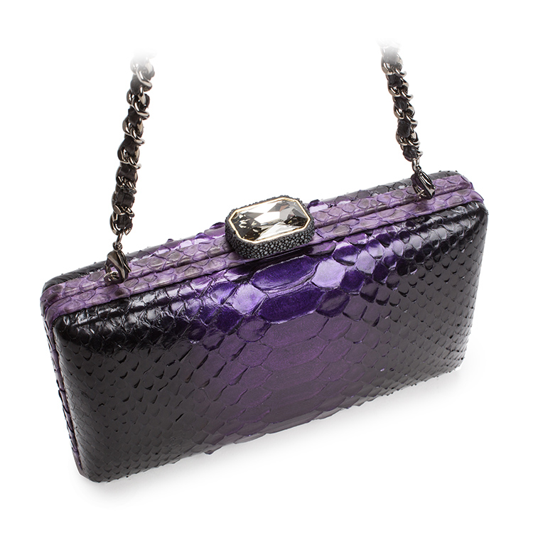 【designer bags】jennifer mak julia 女士蟒蛇皮盒子型施华洛世奇