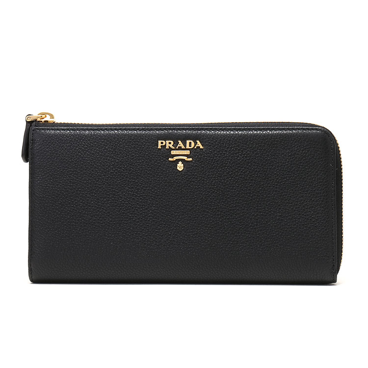 prada(普拉达)黑色皮质长款拉链钱夹