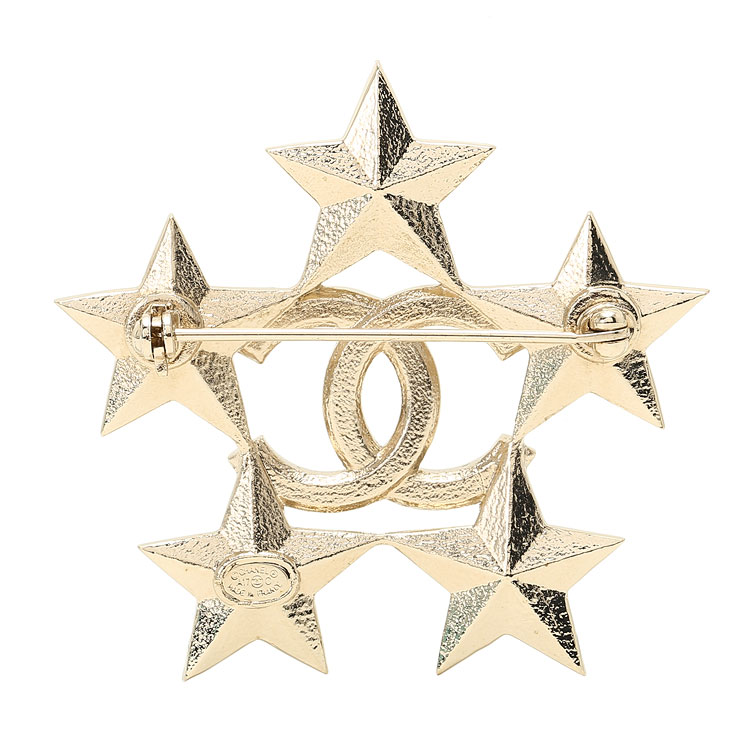 chanel(香奈儿)银色大cc珍珠水晶水钻logo胸针大号
