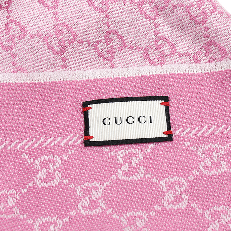 gucci(古驰) 粉色双g logo羊毛围巾