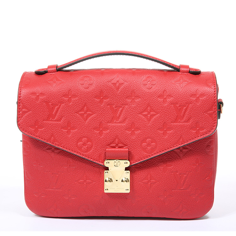 louis vuitton(路易威登) 红色皮质邮差包pochette metis