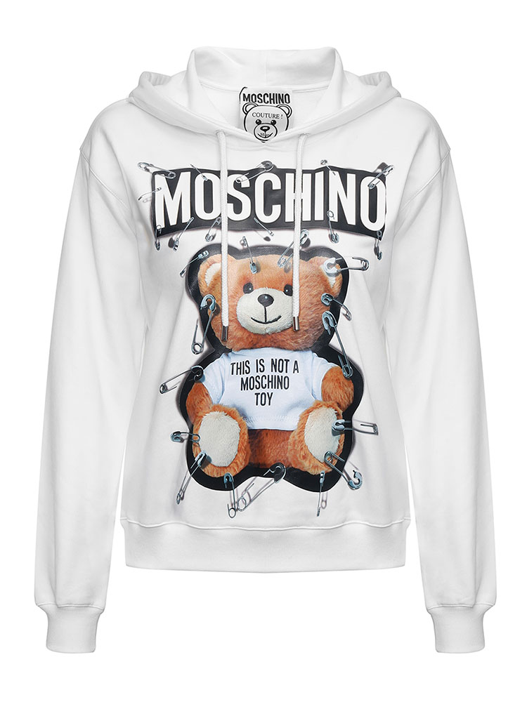 【精选】18年秋冬 moschino/莫斯奇诺 白色 女卫衣 1705/5527 1002