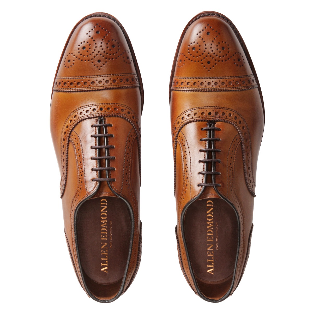 【美国百年定制手工鞋】allen edmonds strand 棕色牛皮男士商务正装