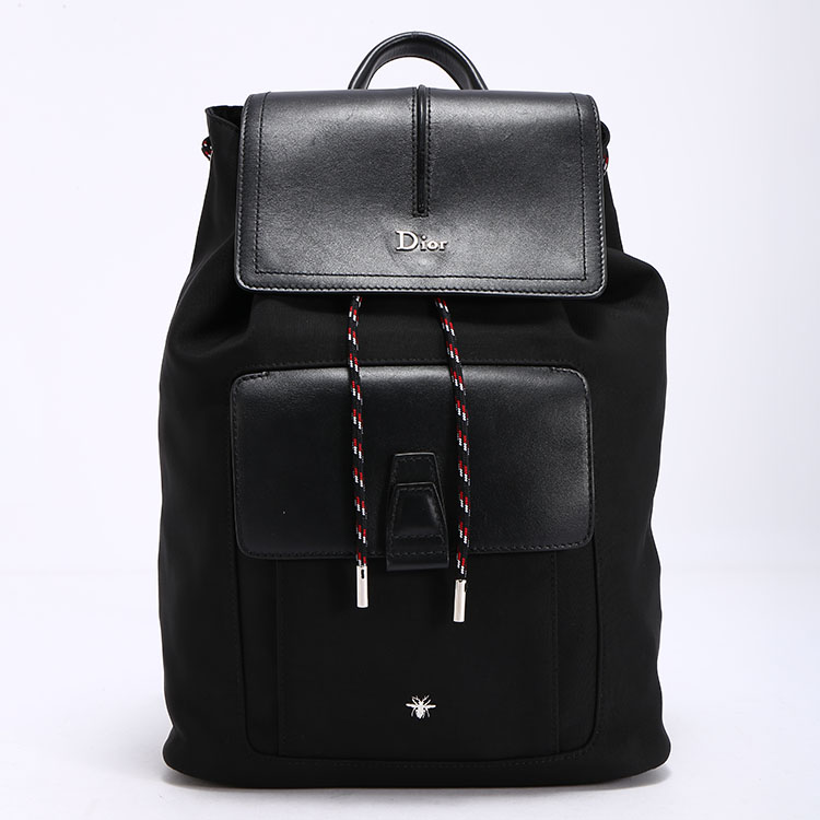 dior homme(迪奥桀傲) #黑色织物配皮双肩包