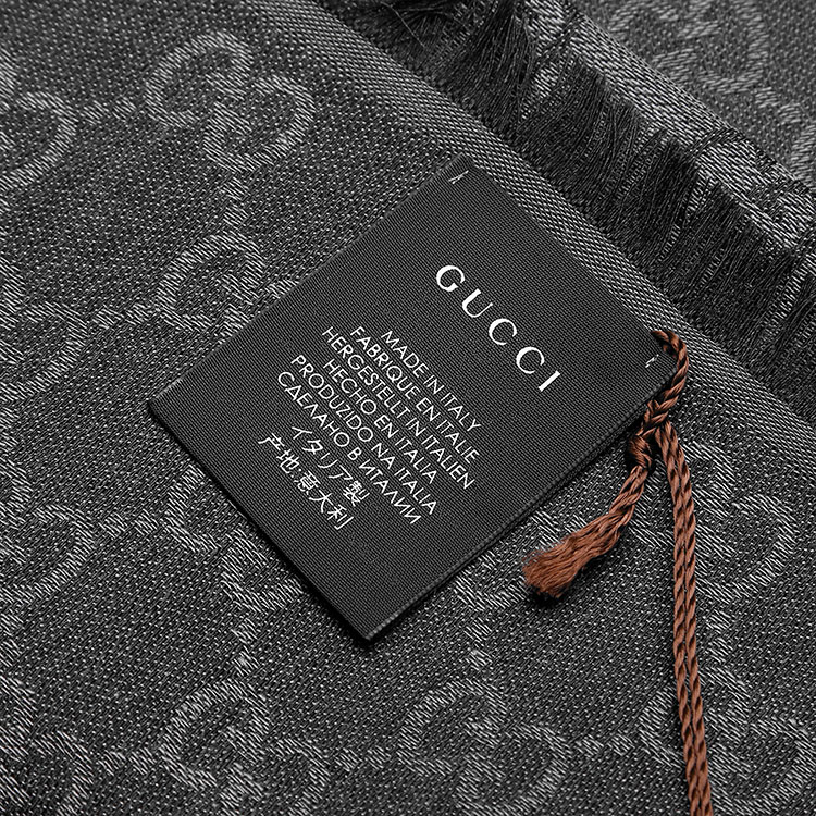 gucci(古驰) 深灰色羊毛披肩/围巾 140*140cm