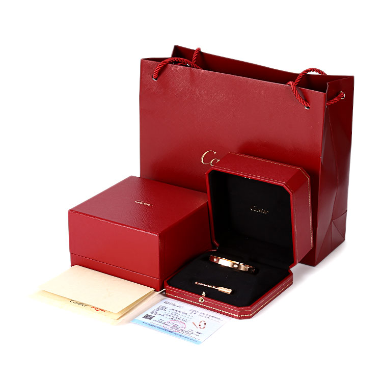 cartier(卡地亚) love系列18k金女士经典款四钻手镯 16