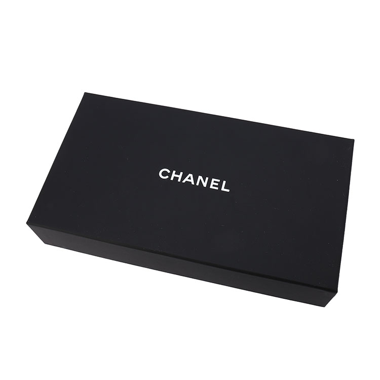 chanel(香奈儿) 黑色皮质长款按扣钱夹