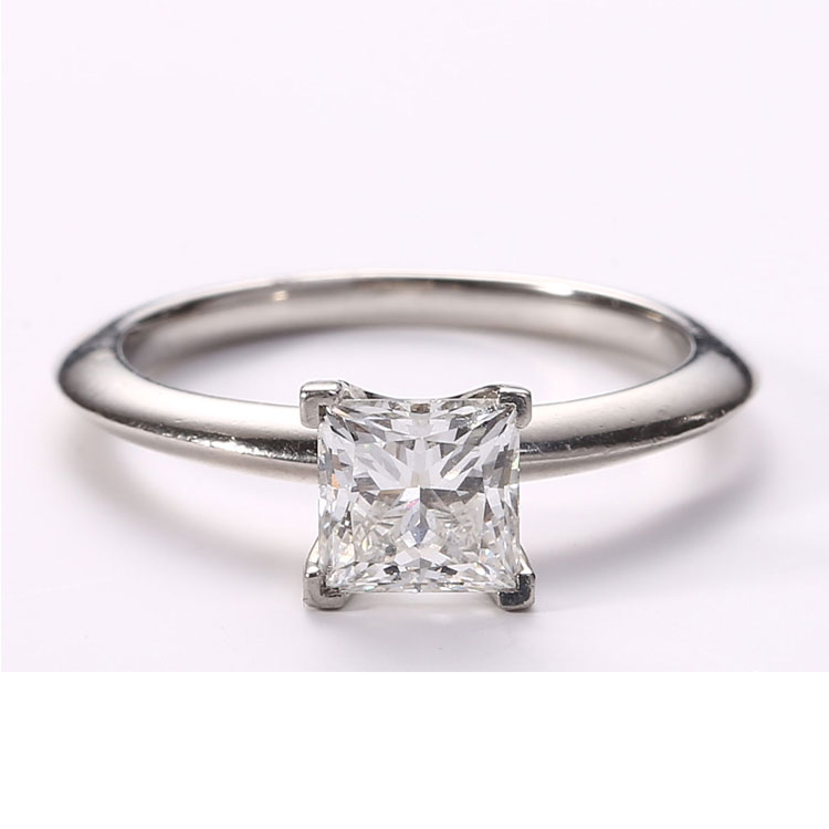 tiffany & co.(蒂芙尼) pt950方形钻戒 1.08ct 12