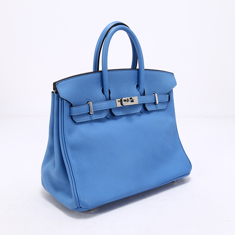 hermes(爱马仕) 蓝色皮质birkin25手提包