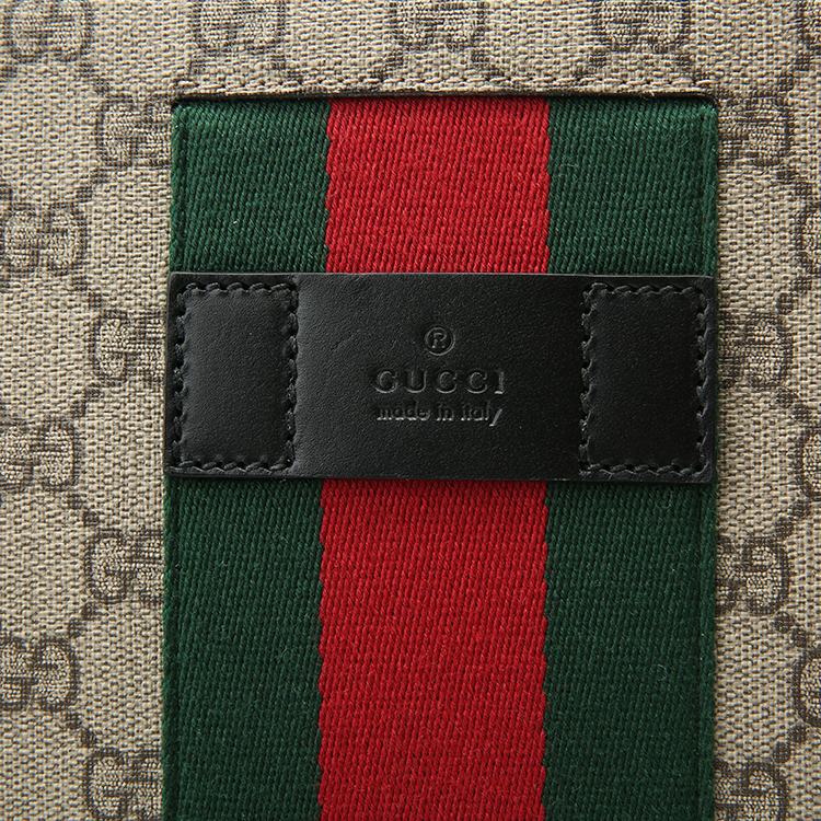 gucci(古驰) 乌木色pvc红绿条纹手包