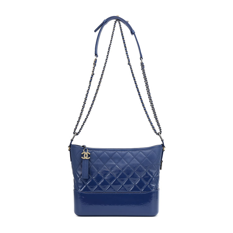 chanel(香奈儿) 蓝色漆皮渐变流浪包 中号