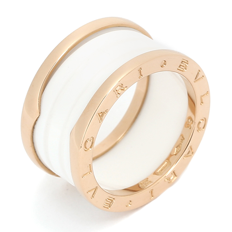 bvlgari(宝格丽) b.zero1系列18k金白陶瓷戒指56