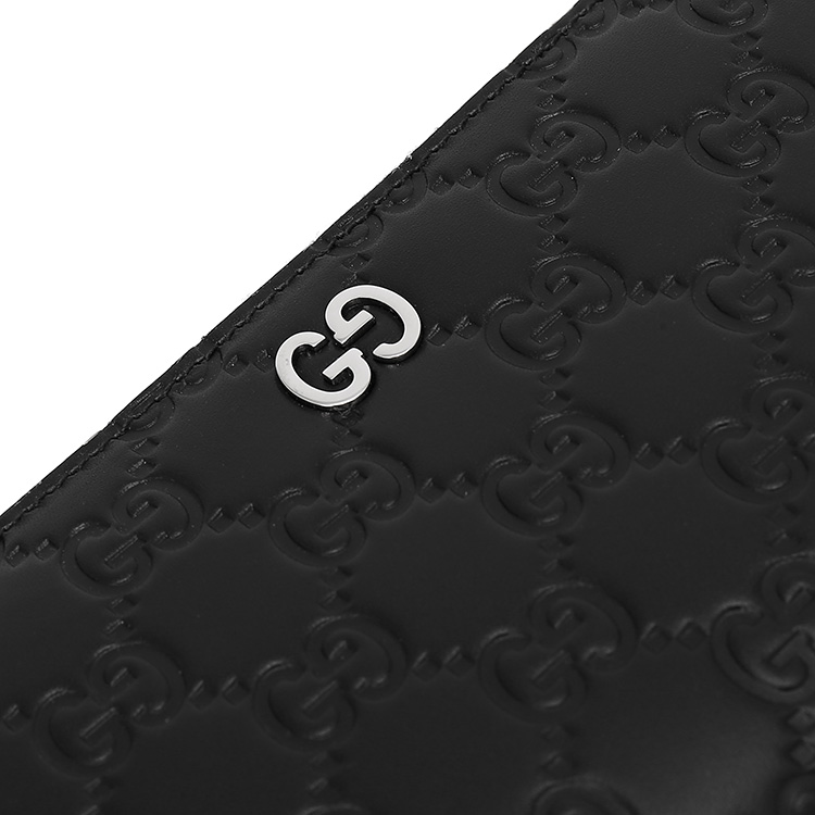 Guccilogo黑色壁纸,guccilogo壁纸 gucci(古驰) 经典款女士黑色logo压纹皮质长款拉链钱夹