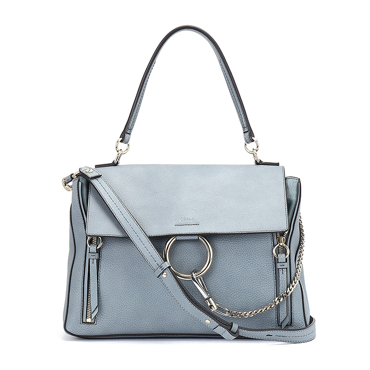 chloe(克洛伊) faye系列雾霾蓝皮质大号两用包ch