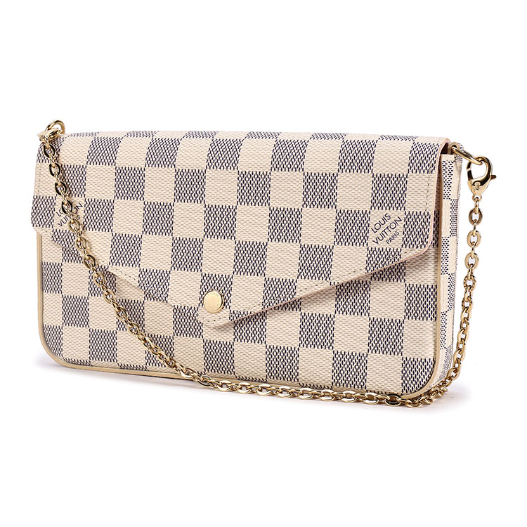 louis vuitton(路易威登) #pochette felicie白色棋盘格女士斜挎包