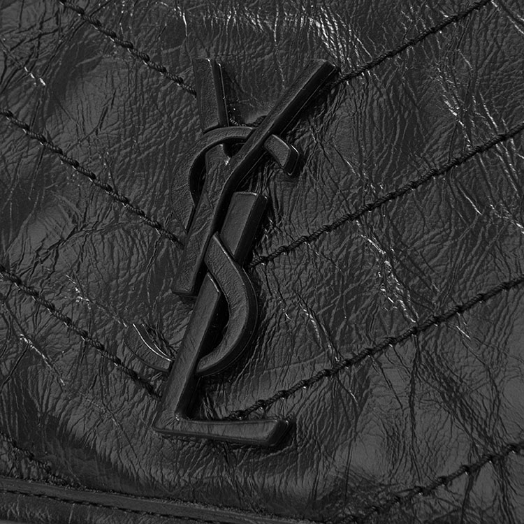 yves saint laurent(圣罗兰) 黑色皮质单肩包