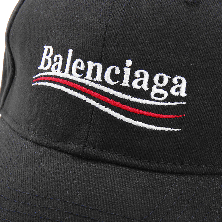 【18春夏】balenciaga/巴黎世家 黑色 白色立体刺绣 logo 鸭舌帽